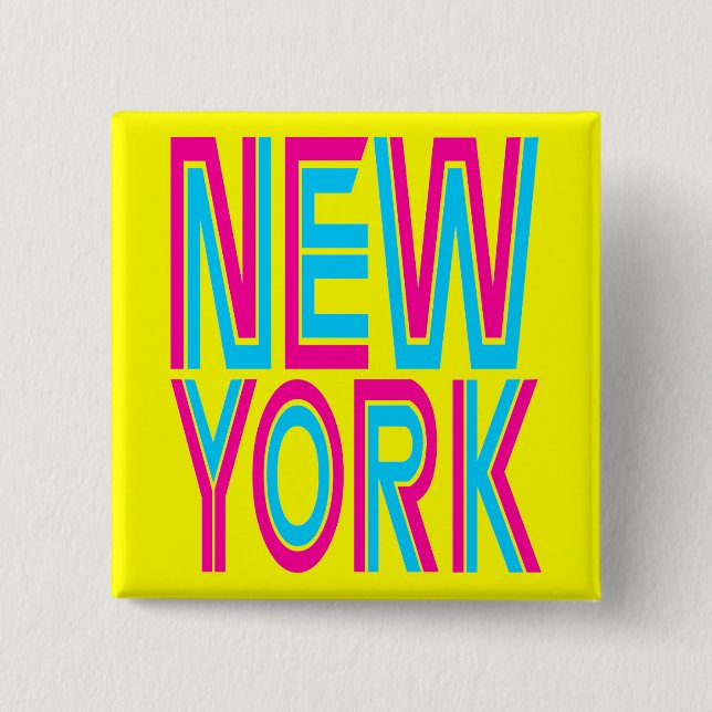 Corey Tiger 80s Retro New York Button (Front)