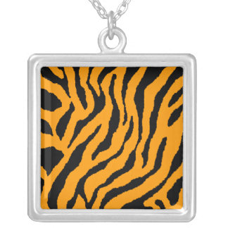 Corey Tiger 80s Retro Orange Tiger Print Necklace