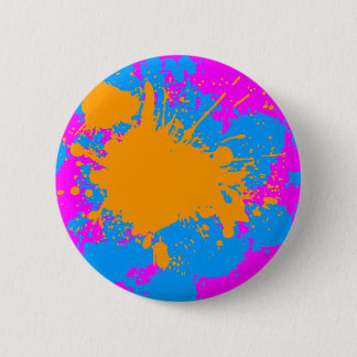 Corey Tiger 80s Retro Paint Splatter (Multicolor) Button