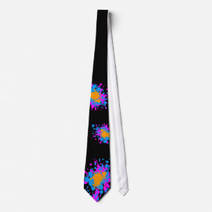 Corey Tiger 80s Retro Paint Splatter (Multicolor) Tie