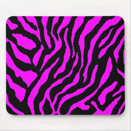 COREY TIGER 80s RETRO PINK BLACK STRIPES Mouse Pad