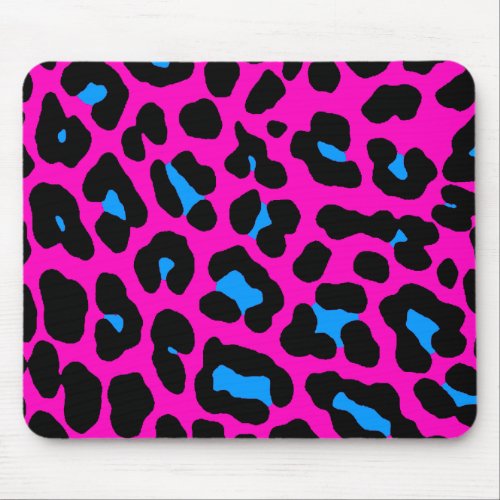 Corey Tiger 80s Retro Pink Leopard Print Mousepad