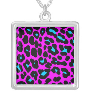 Corey Tiger 80s Retro Pink Leopard Print Necklace