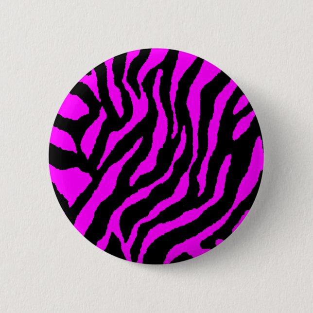 COREY TIGER 80s RETRO PINK TIGER STRIPES Pinback Button (Front)