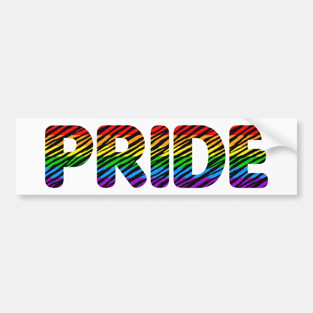 Corey Tiger 80s Retro Pride Rainbow Bumper Sticker (Front)