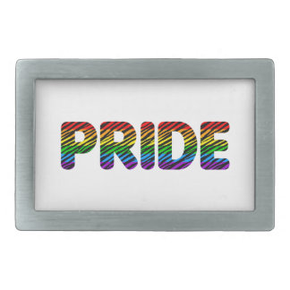 Corey Tiger 80s Retro Pride Rainbow Rectangular Belt Buckle