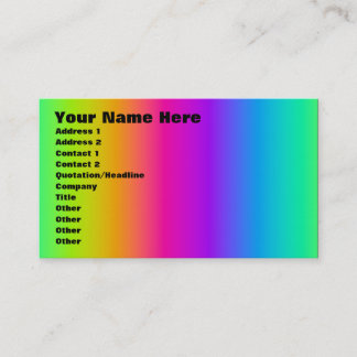 Corey Tiger 80s Retro Rainbow Blend Business Card
