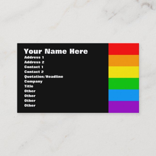 Corey Tiger 80s Retro Rainbow Business Card (Front)
