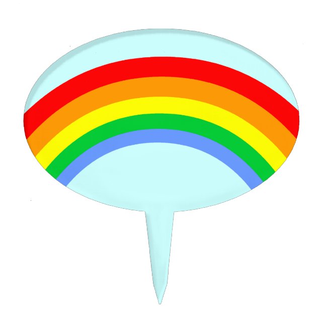 Corey Tiger 80s Retro Rainbow Cake Topper (Front)