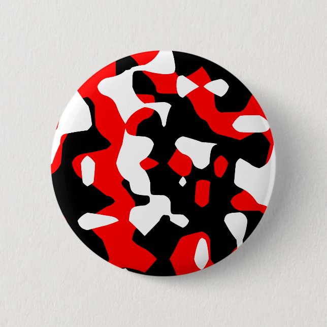 Corey Tiger 80s Retro Red Camouflage (Camo) Button (Front)