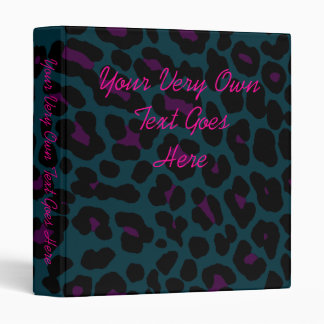 Corey Tiger 80s Retro Style Midnight Leopard Print 3 Ring Binder