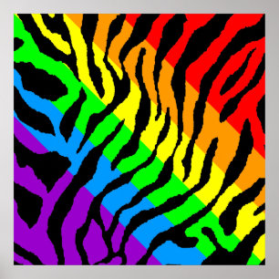 Corey Tiger 80s Retro Tiger Pattern Poster