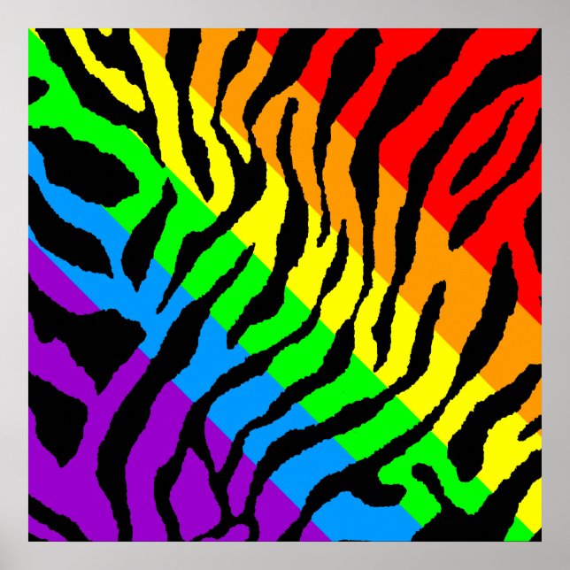 Corey Tiger 80s Retro Tiger Pattern Poster (Front)