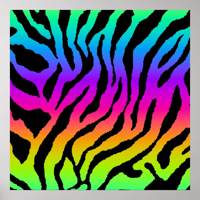 Corey Tiger 80s Retro Tiger Pattern Poster (Front)
