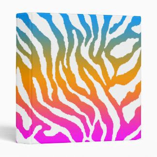 Corey Tiger 80s Retro Tiger-Stripe Colour on White 3 Ring Binder