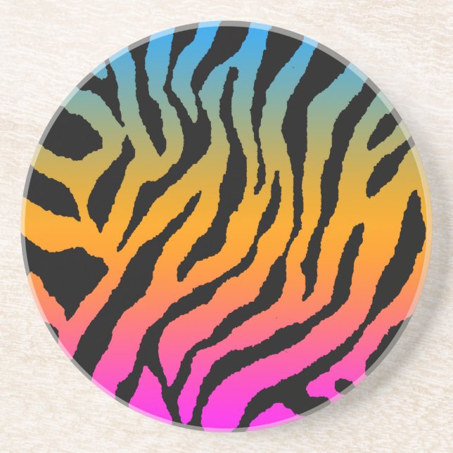 Corey Tiger 80s Retro Tiger Stripes Drink Coaster (Front)