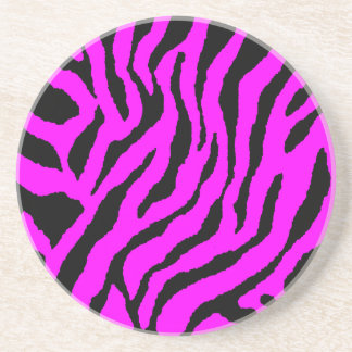 Corey Tiger 80s Retro Tiger Stripes Sandstone Coaster