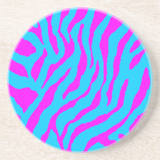 Corey Tiger 80s Retro Tiger Stripes Sandstone Coaster