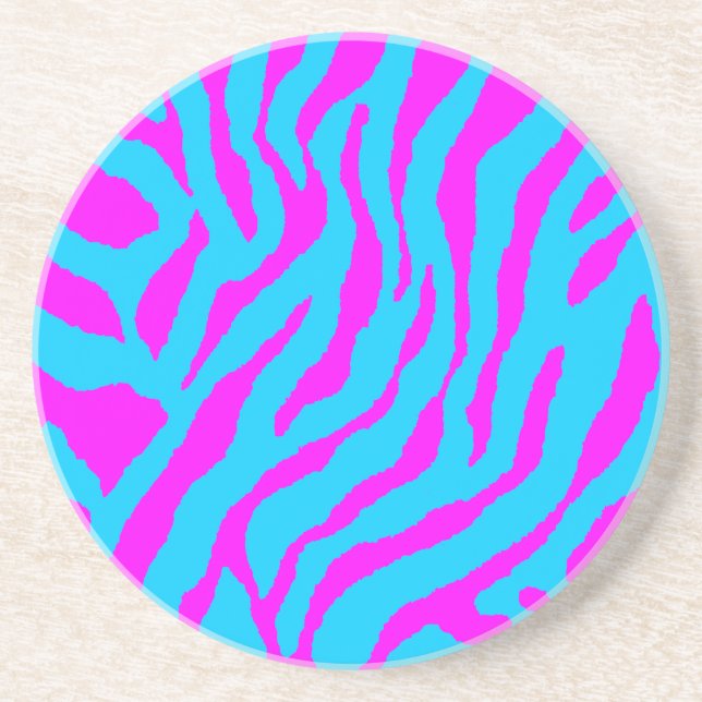 Corey Tiger 80s Retro Tiger Stripes Sandstone Coaster (Front)
