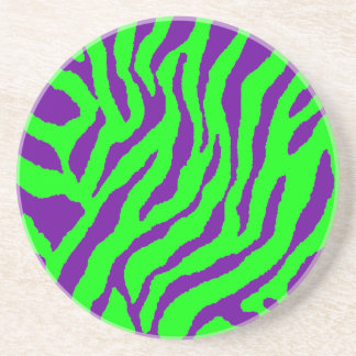 Corey Tiger 80s Retro Tiger Stripes Sandstone Coaster