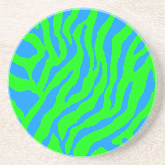 Corey Tiger 80s Retro Tiger Stripes Sandstone Coaster (Front)