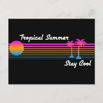 Corey Tiger '80s Retro Tropical Summer Stay Cool Postcard by COREYTIGER at Zazzle