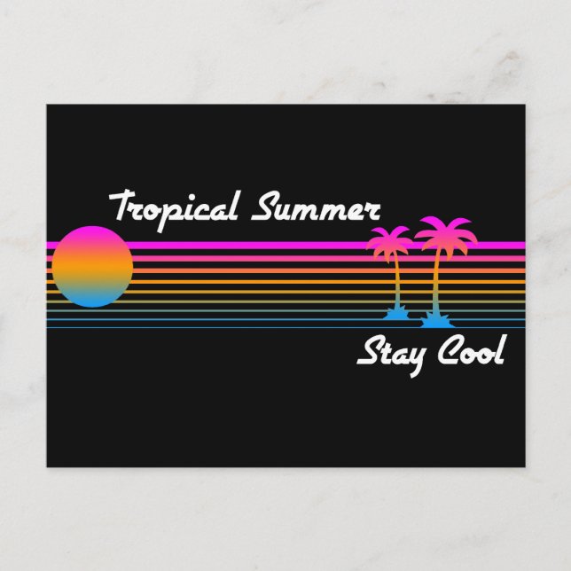 COREY TIGER '80s RETRO TROPICAL SUMMER STAY COOL Postcard (Front)