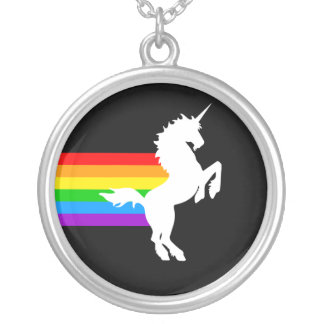 Corey Tiger 80s Retro Unicorn Rainbow Necklace
