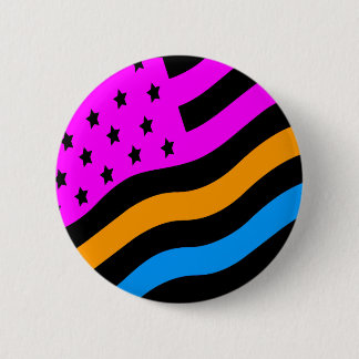 COREY TIGER 80s RETRO USA FLAG MULTI COLOUR BLACK Button