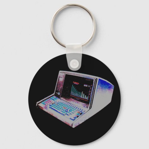 COREY TIGER 80s RETRO VINTAGE COMPUTER Keychain