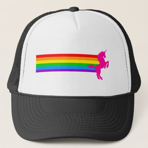 Corey Tiger 80s Retro Vintage Rainbow Unicorn Trucker Hat
