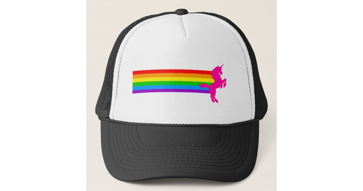 Corey Tiger 80s Retro Vintage Rainbow Unicorn Trucker Hat