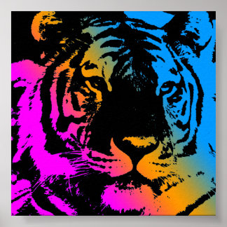 Corey Tiger 80s Retro Vintage Tiger Face Poster
