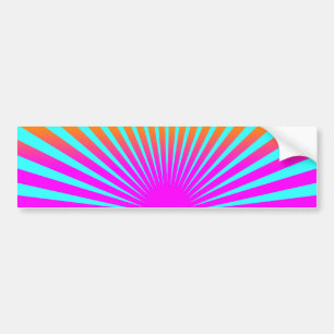 Corey Tiger 80s Rising Sun Stripes Bumper Sticker