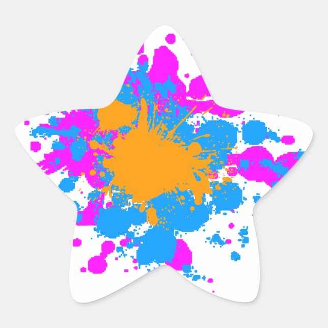 Corey Tiger 80s Splatter Paint Star Sticker (Front)