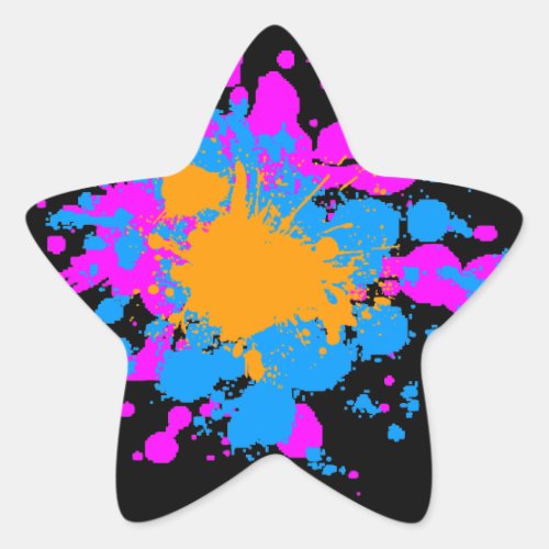 Corey Tiger 80s Splatter Paint Star Sticker