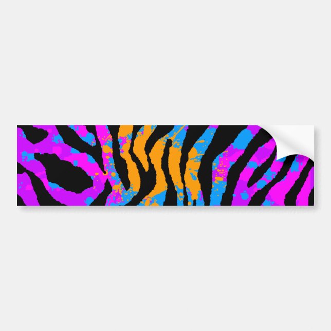 Corey Tiger 80s Splatter Paint Tiger Stripes Bumper Sticker (Front)