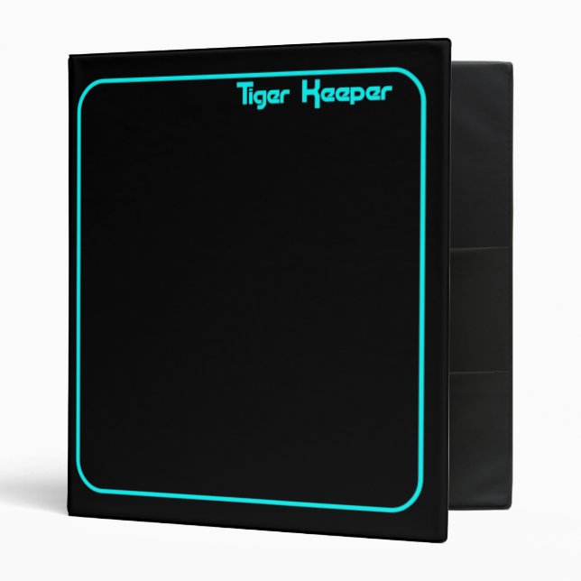 Corey Tiger 80s Style Tiger Keeper Black & Teal 3 Ring Binder (Front/Inside)