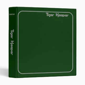 Corey Tiger 80s Style Tiger Keeper Green & White 3 Ring Binder