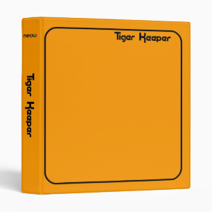 Corey Tiger 80s Style Tiger Keeper Orange & Black Binder
