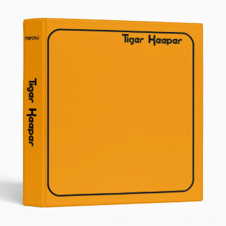 Corey Tiger 80s Style Tiger Keeper Orange & Black Binder
