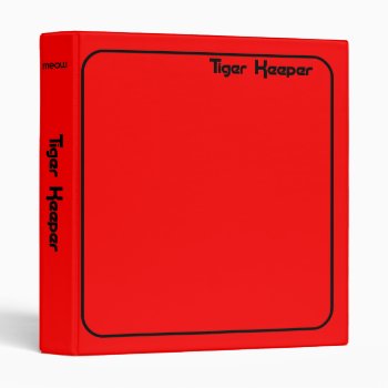 Corey Tiger 80s Style Tiger Keeper Red & Black Binder by COREYTIGER at Zazzle