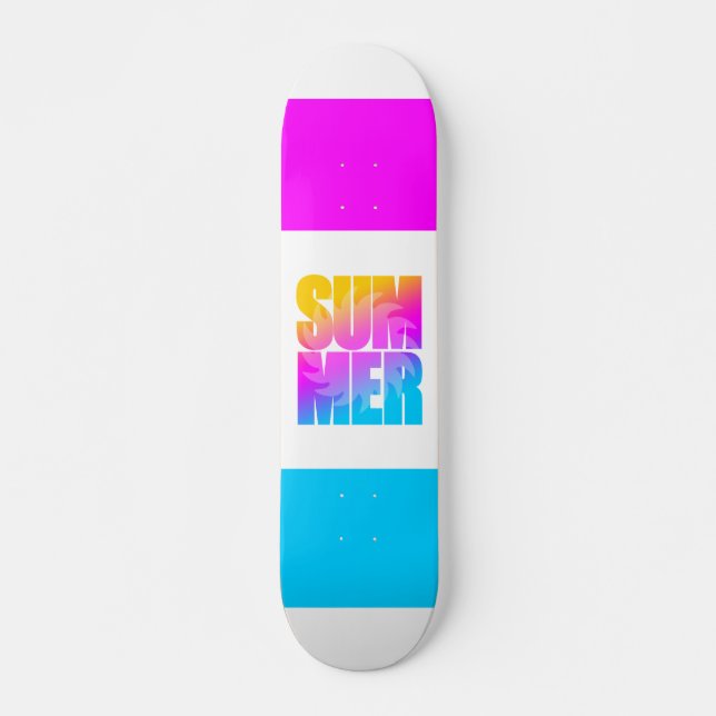 Corey Tiger 80s Summer Sun Skateboard Deck (Front)