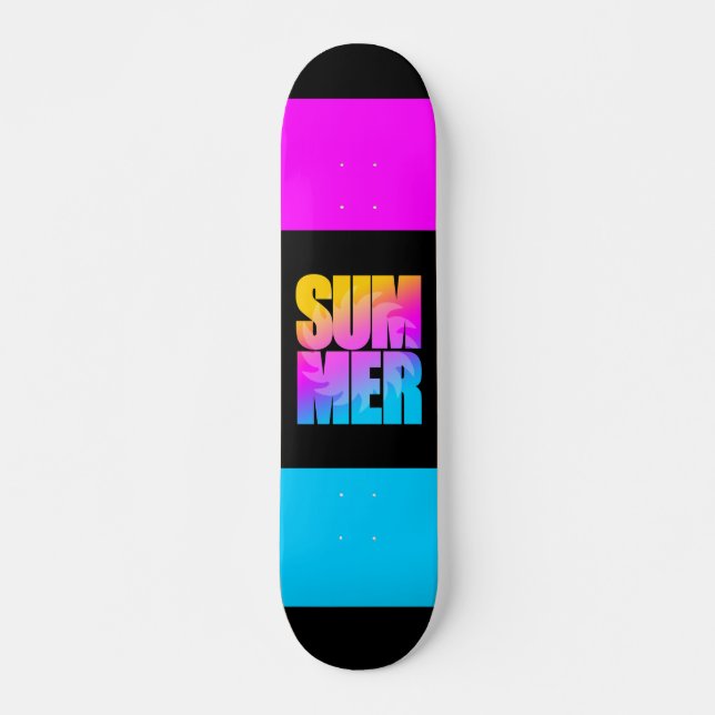 Corey Tiger 80s Summer Sun Skateboard Deck (Front)