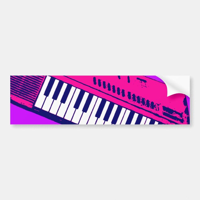 Corey Tiger 80s Synthesizer Keyboard Bumper Sticker (Front)