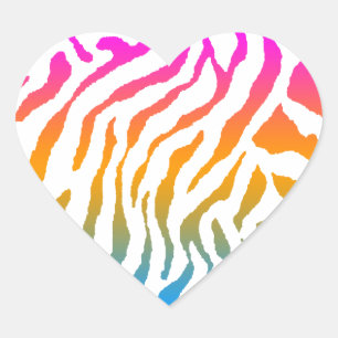 Corey Tiger 80s Tiger Stripes Heart Sticker