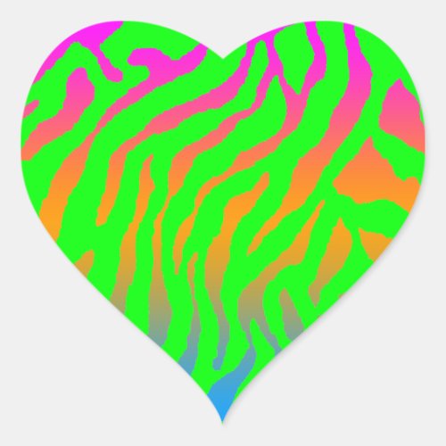 Corey Tiger 80s Tiger Stripes Heart Sticker