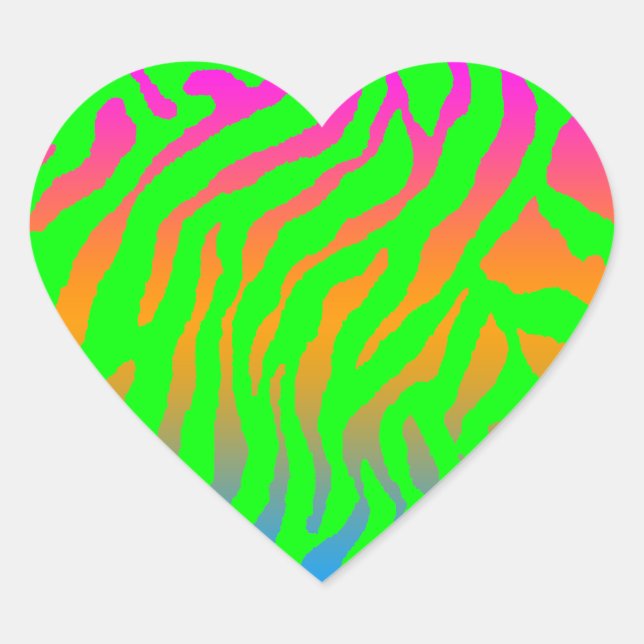 Corey Tiger 80s Tiger Stripes Heart Sticker (Front)