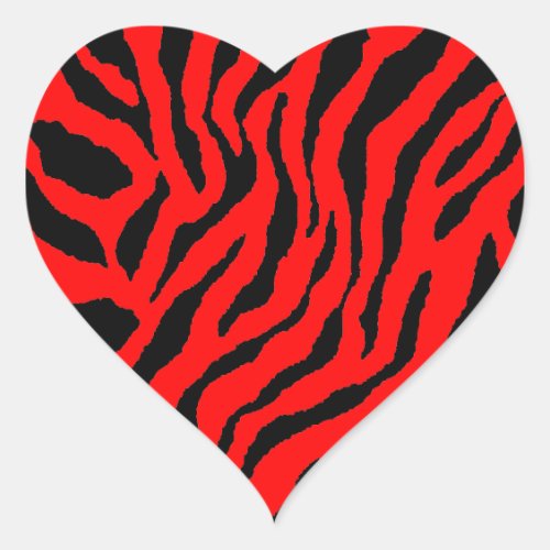 Corey Tiger 80s Tiger Stripes Heart Sticker