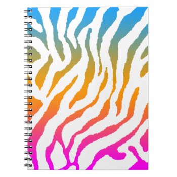 Corey Tiger 80s Tiger Stripes Multicolor Notebook by COREYTIGER at Zazzle